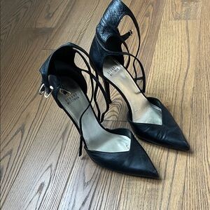 Stuart Weitzman Black Leather Heels